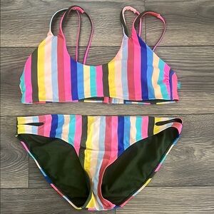 Colorful Striped Swim Set